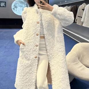 毛毛外套加厚宽松羊羔毛皮毛一体长款 韩版 皮草外套女 冬季 2025新款