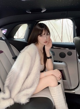 2025冬季新款中长款圆领软糯环保狐狸毛年轻款皮草皮毛一体外套女