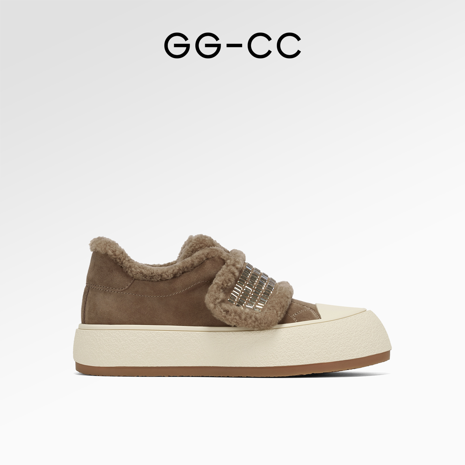 GGCC冬季时尚厚底加绒板鞋
