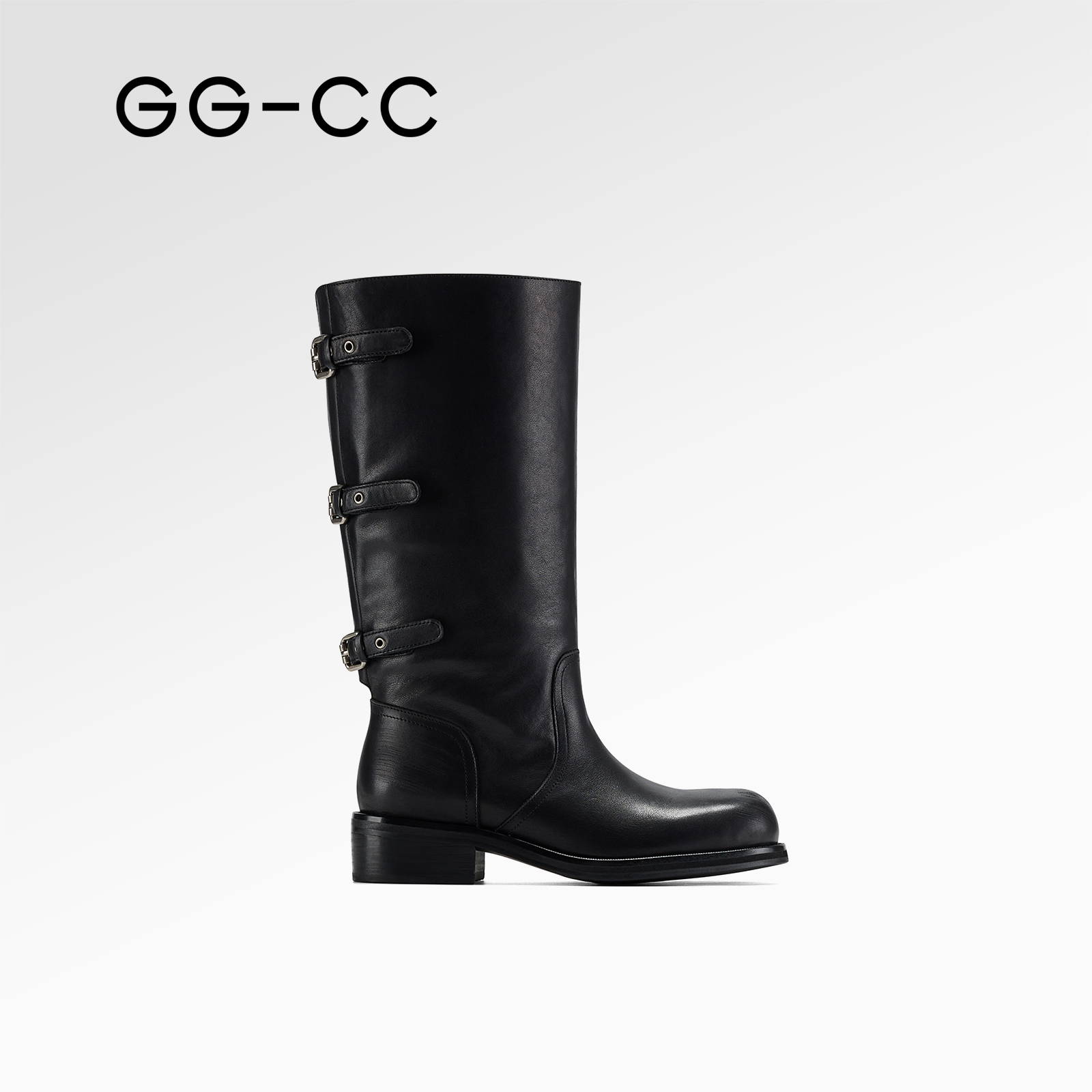 GGCC法式时尚扣饰骑士靴