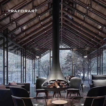Traforart西班牙进口悬挂壁炉doria室内装饰取暖真火燃木酒精壁炉