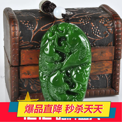 和田玉鱼手玩件把玩件新疆和田玉