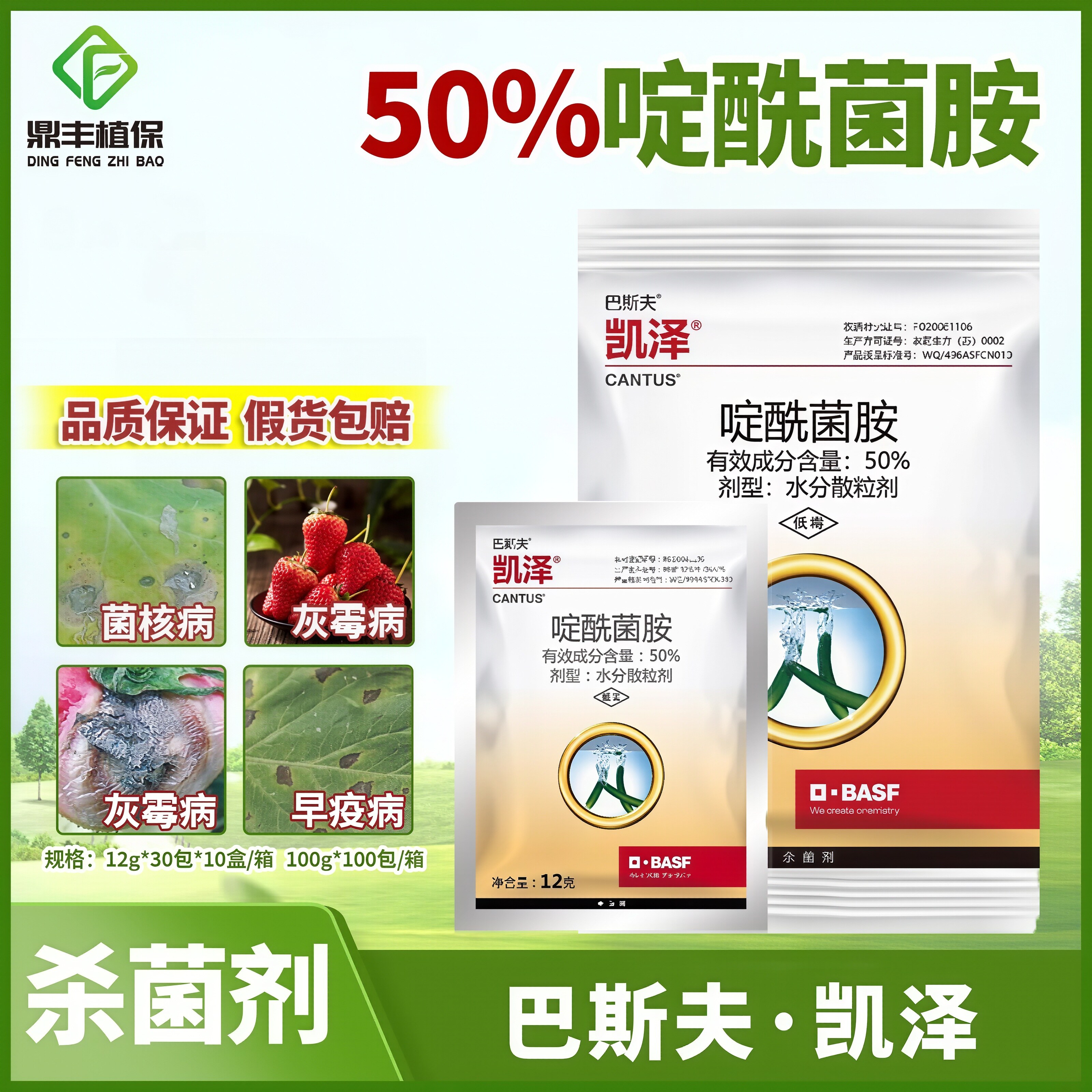 巴斯夫凯泽啶酰菌胺 黄瓜草莓灰霉病番茄早疫病油菜菌核病杀菌剂