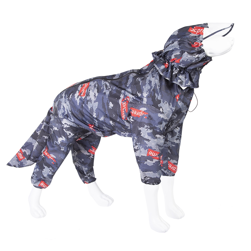 潮牌大型犬大狗金毛雨衣冲锋衣全包萨摩耶边牧拉布边牧雨衣