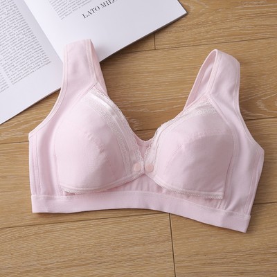 纯棉大码哺乳内衣秋季孕妇产后喂奶文胸无钢圈超薄前扣背心全罩杯