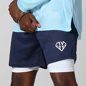 男四分运动健身假两件小短裤 ANVTT 篮球训练短裤 美式 冰丝内衬 夏季