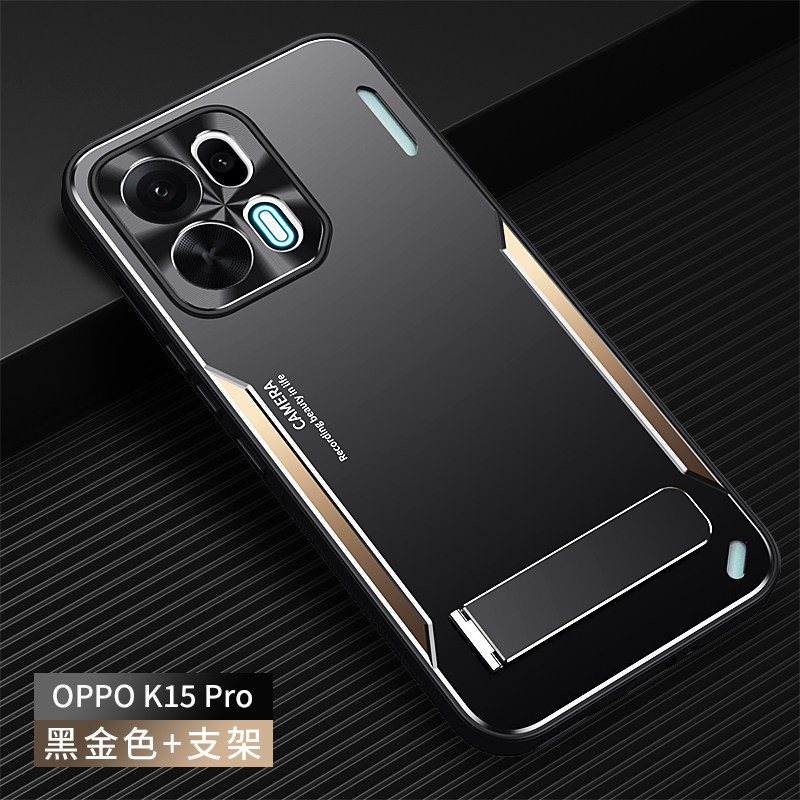 适用OPPOk15Pro手机壳金属刀锋OPPO k15pro+高端黑色磨砂k15pro十全包硬壳PMH110防摔磁吸带支架k51pro外壳男
