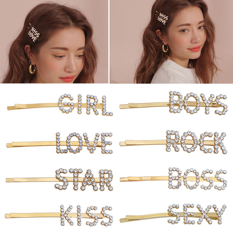 网红ins字母一字夹边夹发夹kiss发卡甜美小仙女boss发饰love在类目 饰品/流行首饰/时尚饰品新, 发饰中 - 来自Buy2taobao.com提供专业的淘宝代购服务