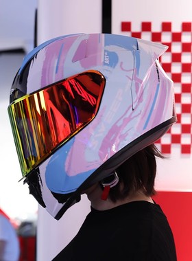 SWEEP头盔摩托车头盔女个性碳纤维防雾机车全盔男大尾翼四季通用