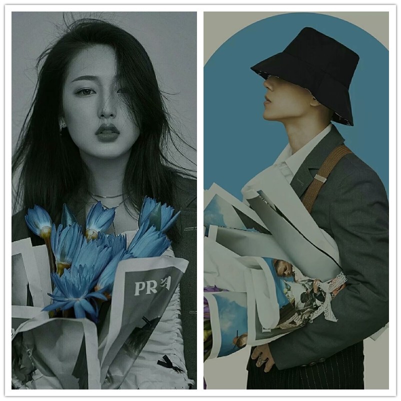 英伦时尚婚纱摄影 外景街拍包花报纸杂志风海报欧美ins风拍照道具