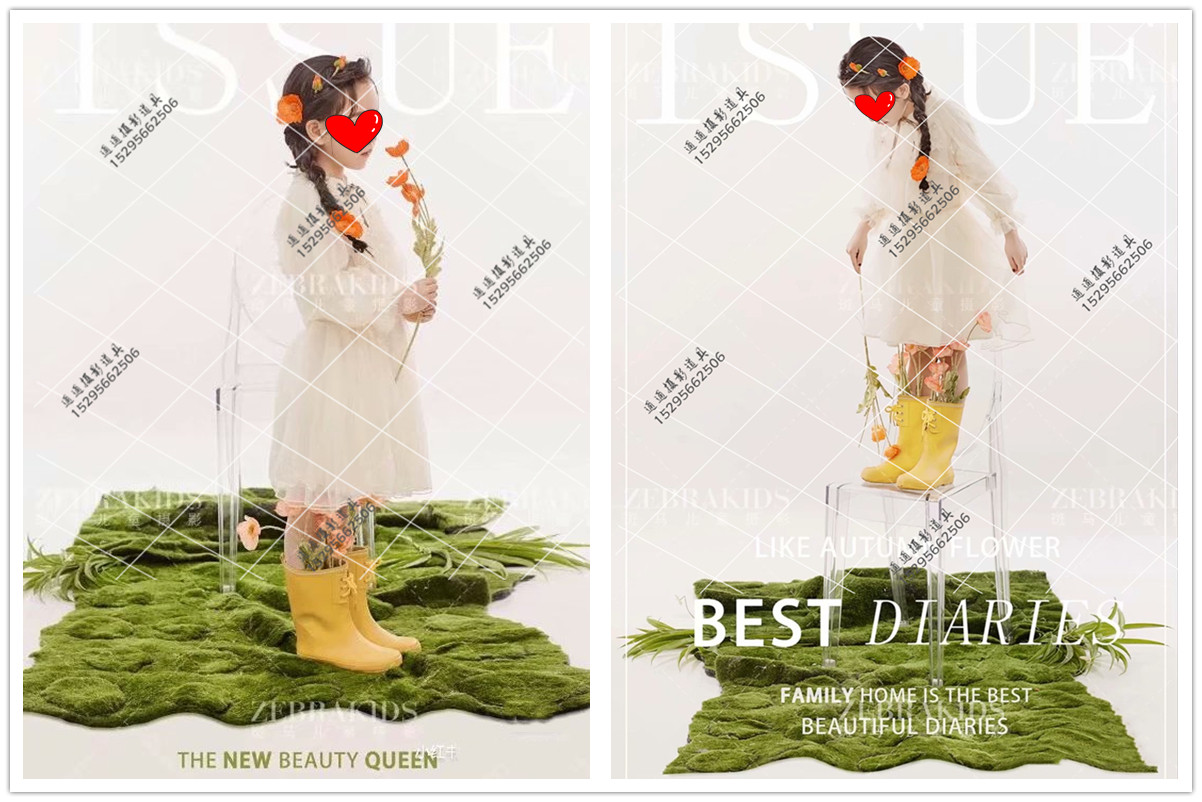 新款儿童摄影道具 仿真草坪 影楼大童写真拍照 创意苔藓 绿草草皮