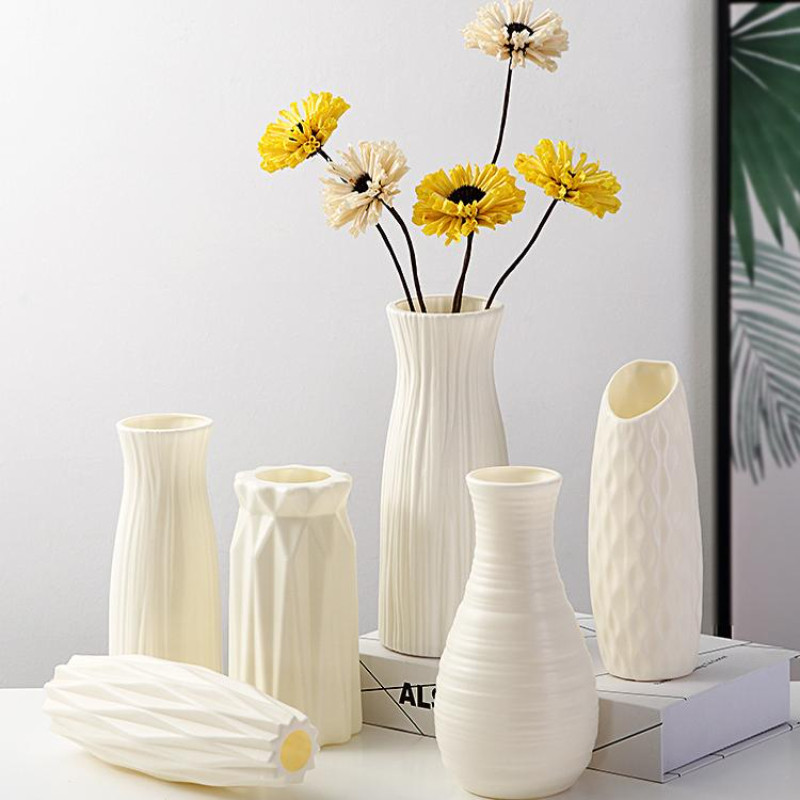 北欧简约创意塑料花瓶家居插花水培装饰品客厅现代居家塑料摆件