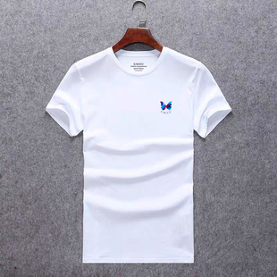 新款 小蜜蜂丝光莫代尔棉白色体恤打底衫 T恤男夏季 欧洲站2021短袖