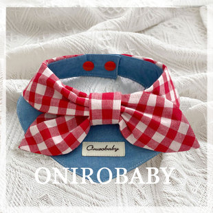 原创猫咪狗狗围脖口水巾宠物围巾猫咪围兜围嘴可爱蝴蝶结生日装 饰