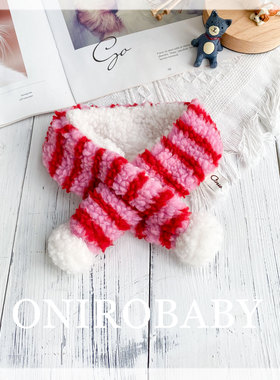 Onirobaby原创猫咪狗狗围脖冬季新款宠物羊羔绒围巾新年可爱装扮