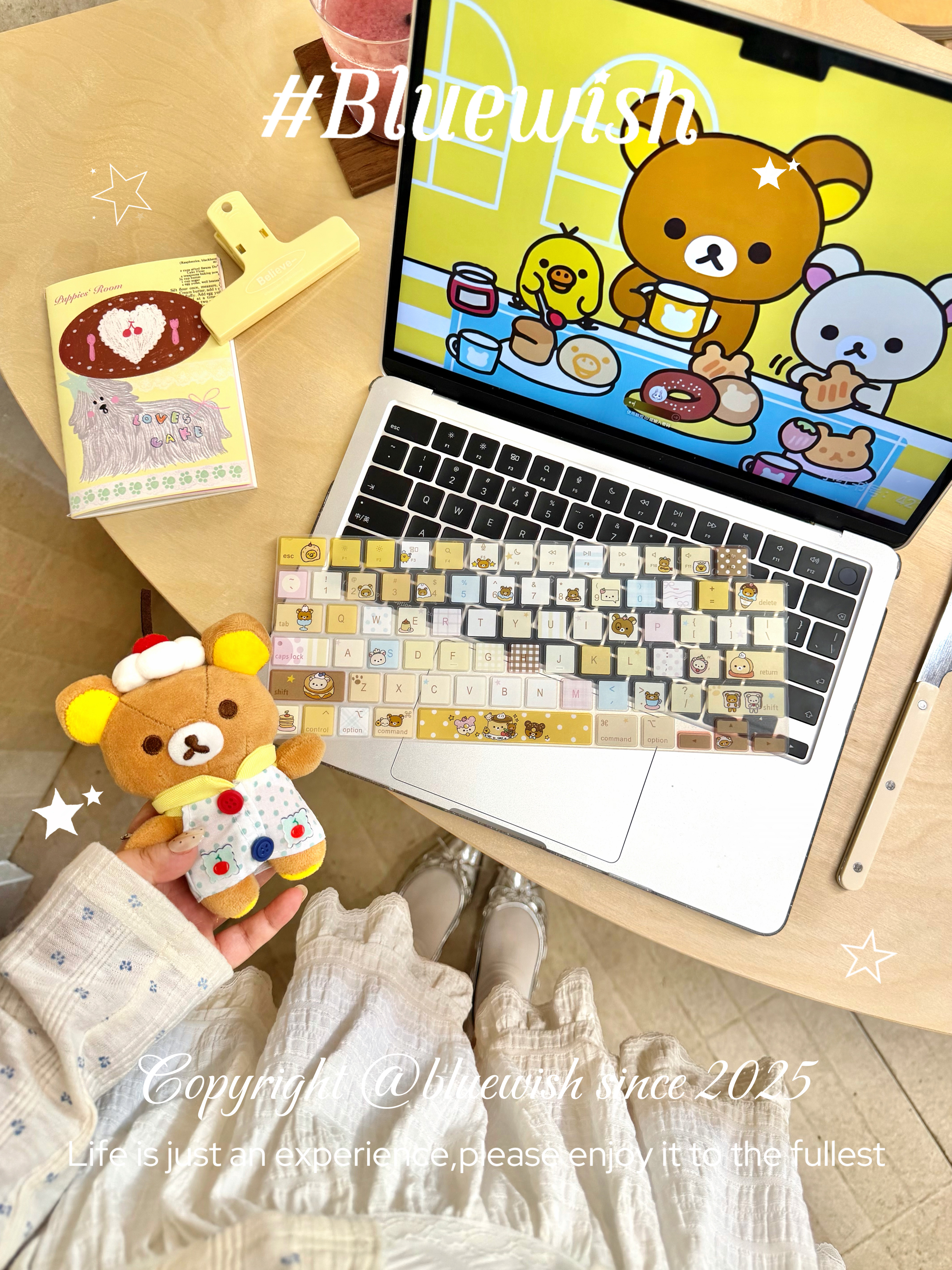 Bluewish甜品轻松熊苹果电脑键盘膜Macbookpro防水neo防污air1314