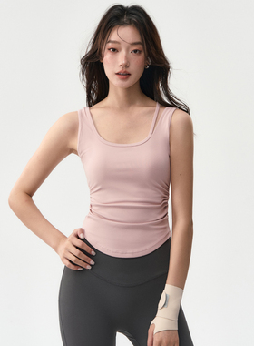 带胸垫瑜伽服背心女外穿防震跑步健身上衣普拉提训练美背运动内衣