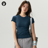 瑜伽短袖 裤 女新款 紧身速干运动t恤跑步普拉提训练服健身上衣套装