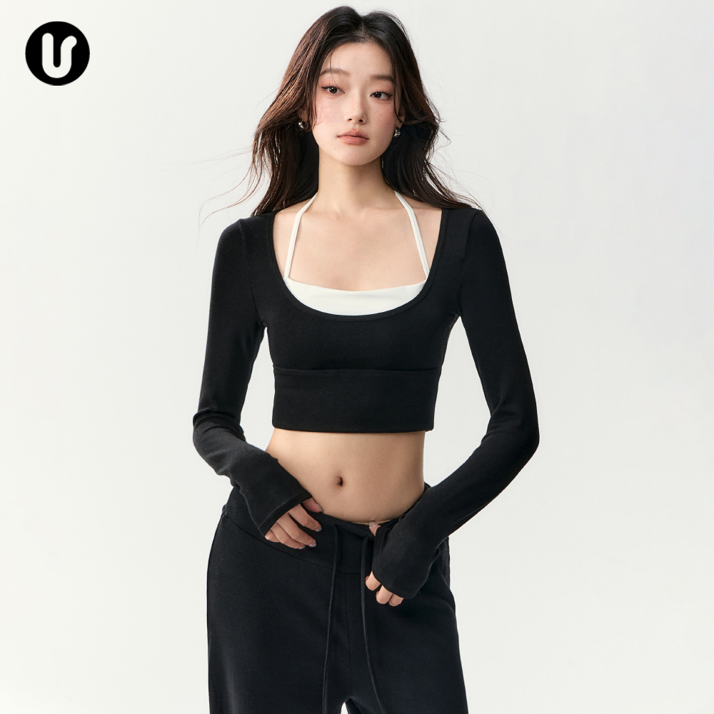 Umeko运动长袖修身瑜伽服上衣女