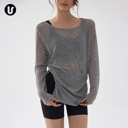 Umeko运动健身瑜伽服女网纱罩衫