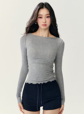 瑜伽服女新款修身羊毛运动T恤跑步训练舞蹈健身服长袖普拉提上衣