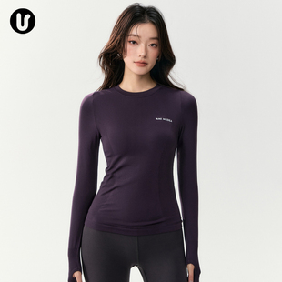 普拉提训练服健身t恤 套装 瑜伽服上衣女秋冬修身 速干跑步运动长袖