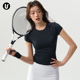 运动短袖 健身上衣 女速干瑜伽t恤跑步普拉提训练服网球羽毛球套装