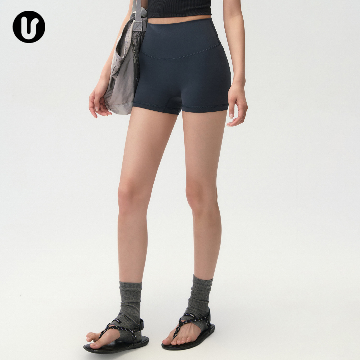 瑜伽服短裤女新款裸感提臀普拉提训练服运动三分裤外穿跑步健身裤