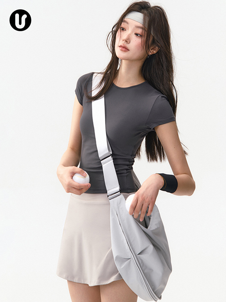 Sports Short Skirt for Women, Quick-Drying Yoga Skirt, Pilates, Badminton, Tennis, Running, Fitness Clothing, Top and Pants Set