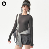 瑜伽服上衣女新款 冬季 高级紧身运动长袖 速干普拉提训练房健身套装