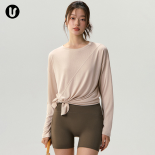 瑜伽服罩衫 户外跑步健身套装 普拉提训练服长袖 t恤运动上衣 女新款