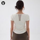 凉感瑜伽服t恤女新款 薄 速干透气运动上衣跑步普拉提训练健身短袖