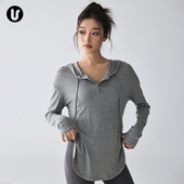 跑步瑜伽运动短袖 健身服上衣女中长款 遮胯显瘦运动上衣连帽长袖