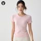 Umeko运动短袖 女粉色速干透气跑步瑜伽服上衣普拉提训练健身套装