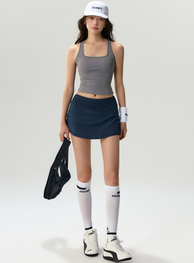 运动背心女好看瑜伽服上衣透气速干跑步健身短裙羽毛球网球裙套装