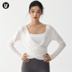 女新款 Umeko运动长袖 罩衫 速干网纱瑜伽服训练普拉提白色健身上衣