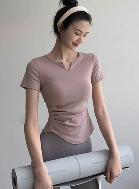 瑜伽服上衣女式运动短袖新款修身跑步健身普拉提速干长袖T恤套装