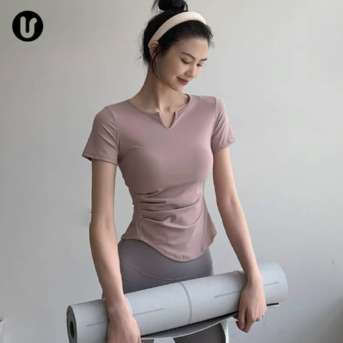 瑜伽服运动上衣显瘦健身速干短袖