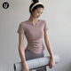 T恤套装 瑜伽服上衣女式 修身 跑步健身普拉提速干长袖 运动短袖 新款