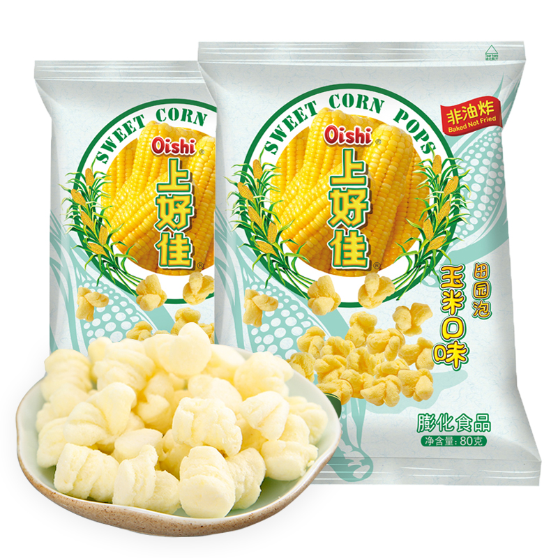 上好佳田园泡80g*5袋脆香膨化怀旧儿时童年解馋办公休闲小吃零食