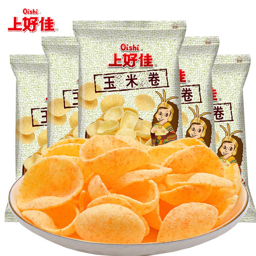 上好佳玉米卷40g烧烤风味童年怀旧脆香办公聚会膨化休闲小吃零食