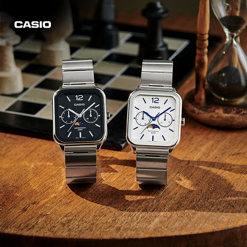 卡西欧月相手表复古时尚