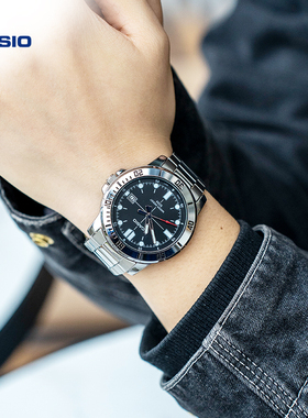 卡西欧旗舰店MTP-VD01L剑鱼防水商务考试专用手表男官网官方正品