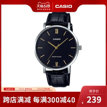 casio/卡西欧 时尚休闲小黑表简约指针商务皮带男表MTP-VT01系列