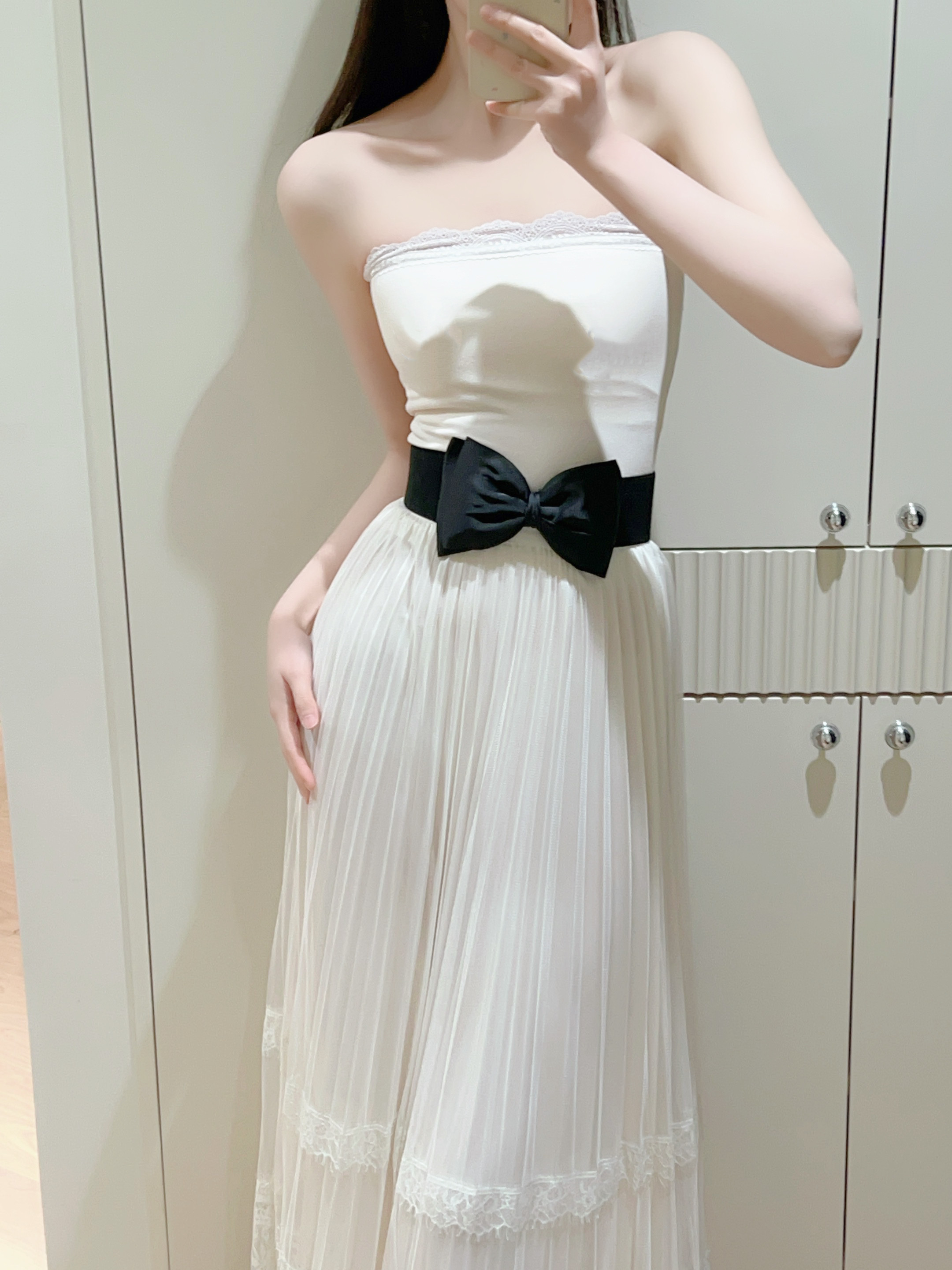 「水银灯」月光感温柔双层压褶网纱蕾丝缎光显瘦半身裙,女装/女士精品,礼服/晚装,淘宝优惠券,粉丝福利购,淘宝优惠卷