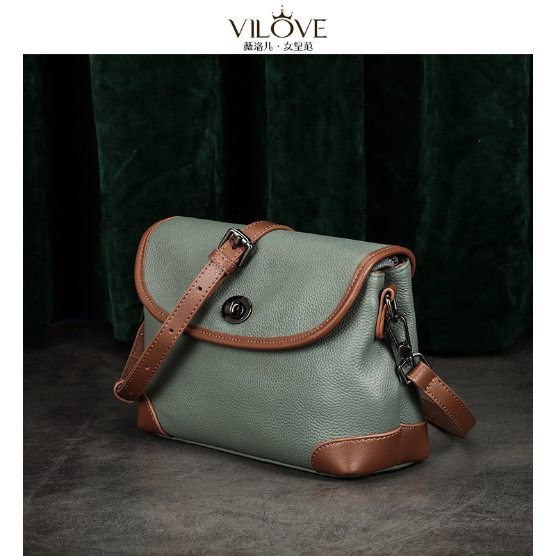 撞色斜挎包2022新款春夏真皮女包包百搭ins皮质时尚单肩小方包潮