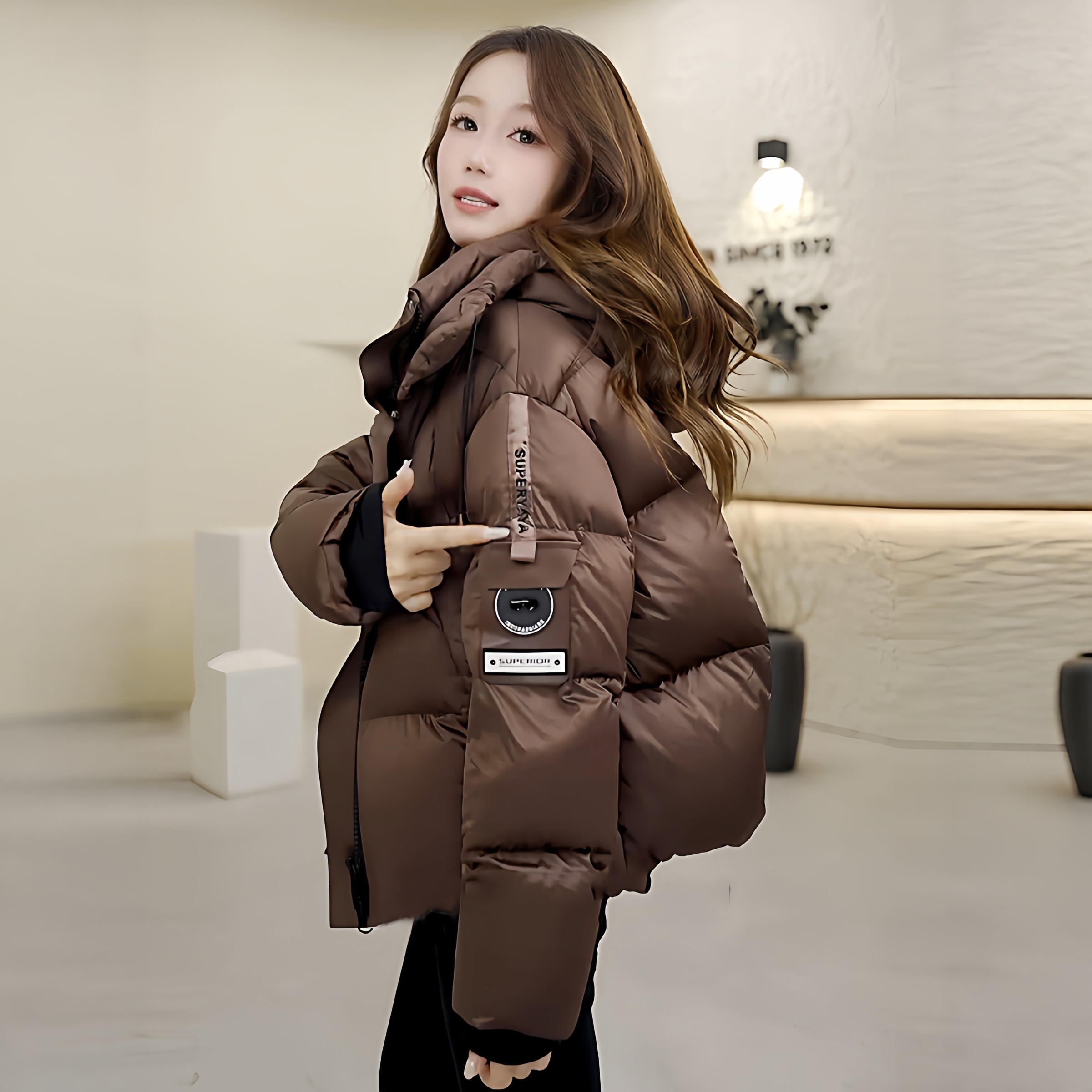 冬季女装2025年明星新款运动休闲保暖羽绒棉服高级感宽松加厚外套