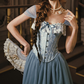 公主裙重工蕾丝鱼骨胸衣上衣纱裙半裙套装 法式 凯特公主 LaceMade