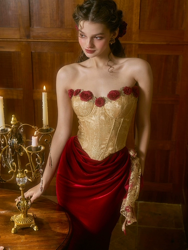 Ретро топ без лямок, вечернее платье, Испания, французский ретро стиль