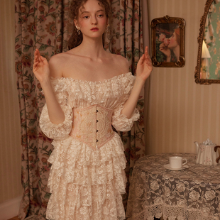 设计感收腰蕾丝仙女裙长款 定制面料法式 连衣裙 欧若拉 LaceMade